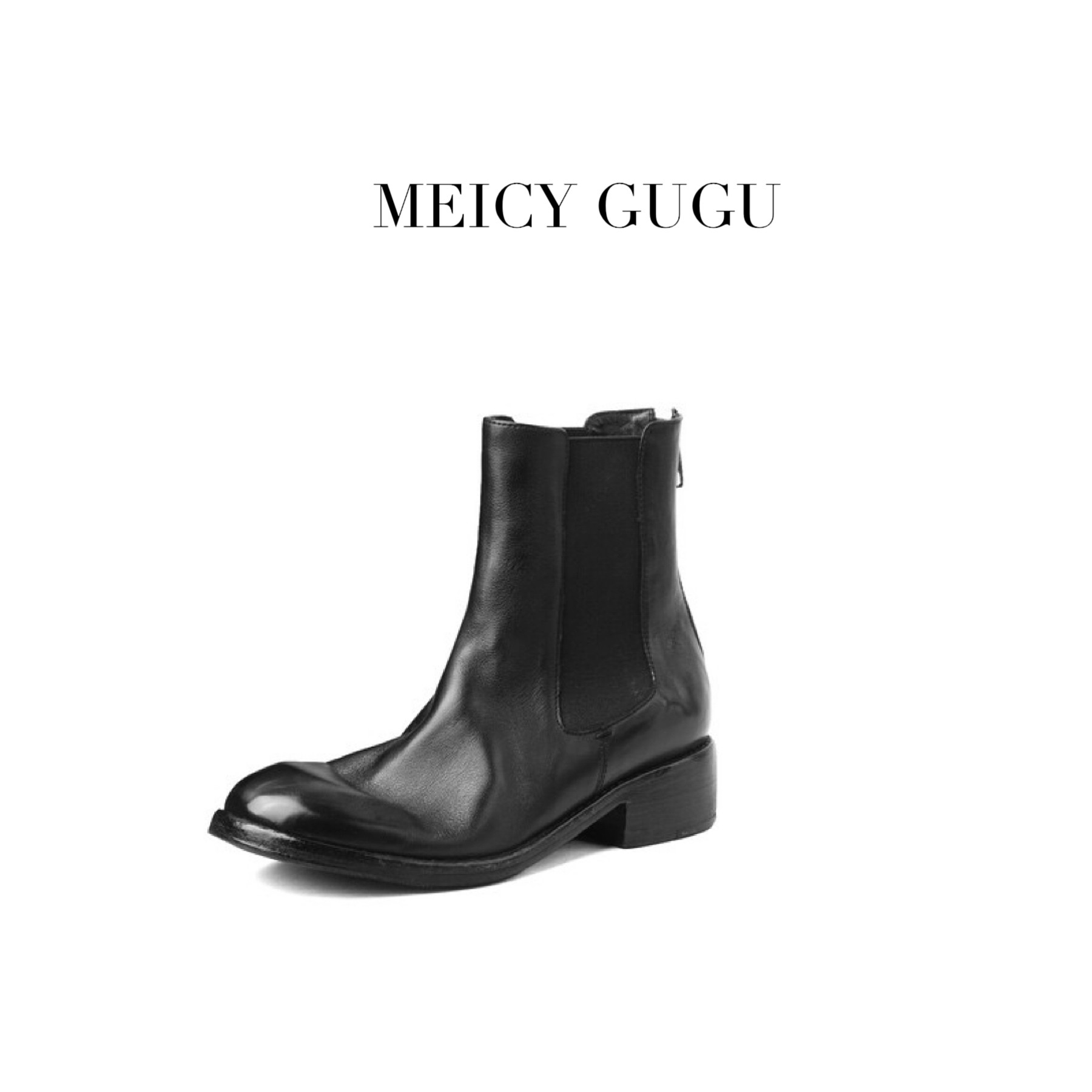 MEICY GUGU.后拉链短靴烟筒靴H6666-1