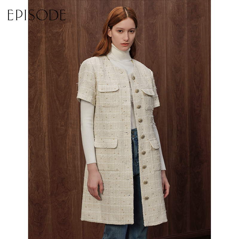 EPISODE小香风A字短袖连衣裙