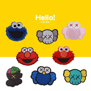 刺绣儿童卡通美国芝麻街布贴衣服DIYsesame street羽绒服补丁贴花