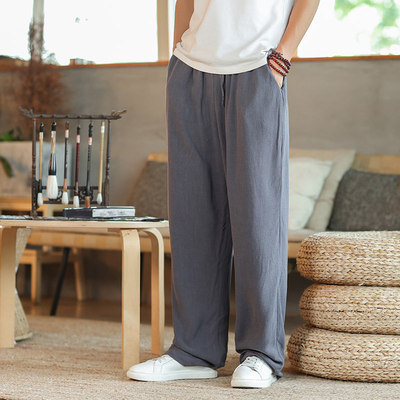 夏季亚麻裤休闲裤宽松休闲
