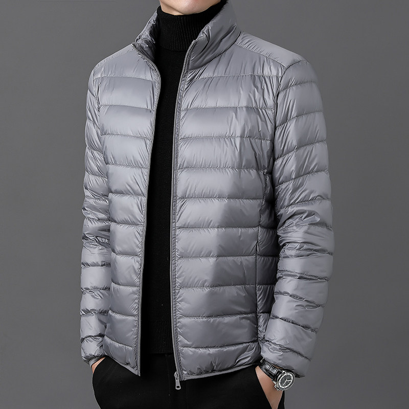 轻薄羽绒服男2022秋冬新款立领连帽保暖休闲外套大码短款运动男装