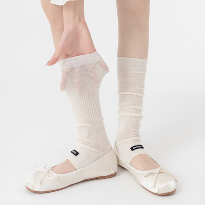 踩脚小腿袜子女miu走秀款堆堆袜