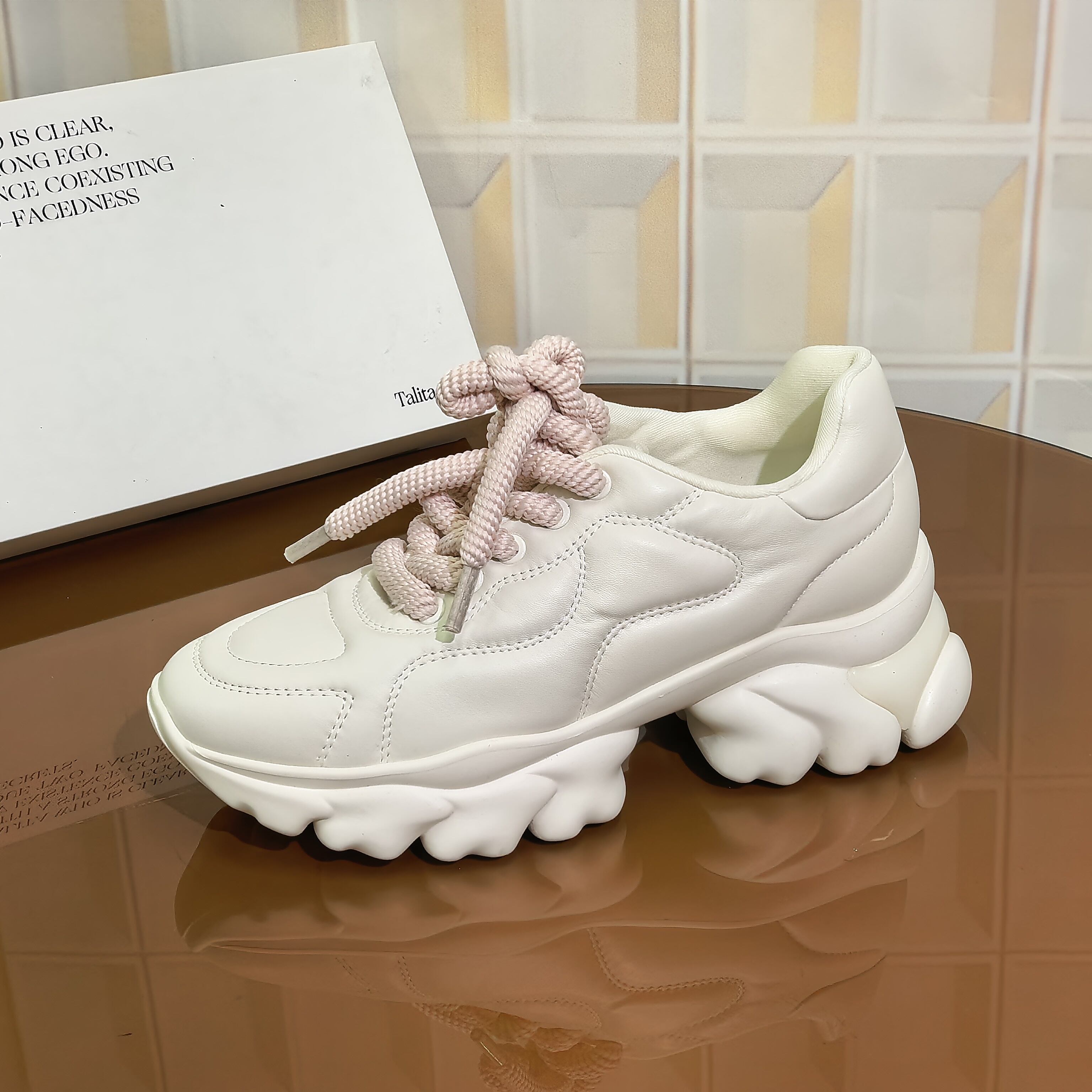 4315/5CM牛皮清仓撤柜外贸断码女鞋时尚百搭真皮春季厚底圆头系带