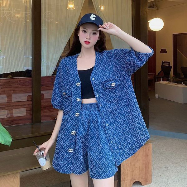 大码女装春夏季新款胖mm时尚气质休闲套装女生藏肉显瘦宽松两件套