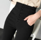 紧身收腹纽扣小脚裤 薄款 2025秋冬加长外穿超高腰显瘦打底裤 女 包邮