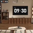 中古风骨骼线落地电视柜客厅2025新款 模块自由组合收纳储物柜D132