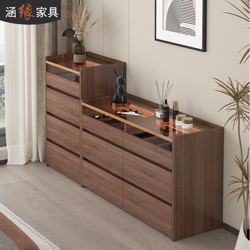 现代简约高矮组合妆台斗柜一体
