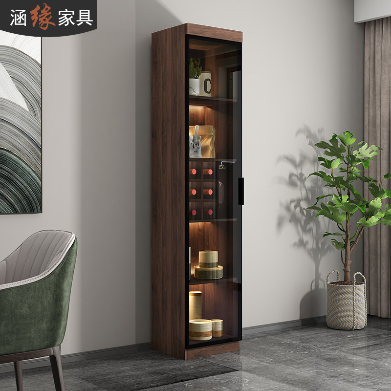 餐厅现代简约玻璃门定制小酒柜
