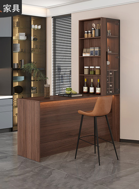 现代简约双面吧台桌酒柜一体客厅隔断收纳柜家用岛台餐边柜7G330