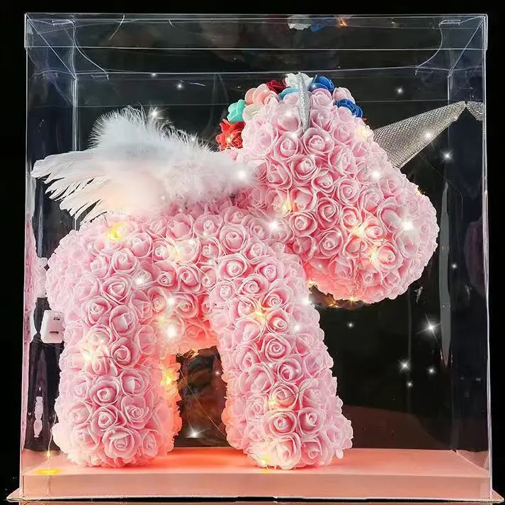 38妇女节女神节永生花独角兽礼盒装玫瑰花生日礼物送女生妈妈