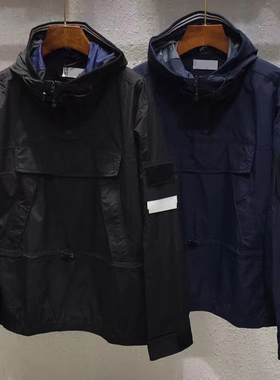 TOPSTONEY石头春秋季风衣外套男士工装连帽夹克商务休闲风夹克