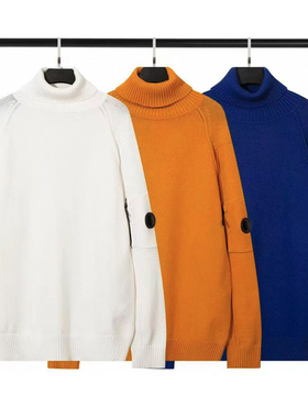 topstoney徽章镜片机能风针织衫欧美秋冬季简约休闲双领型毛衣