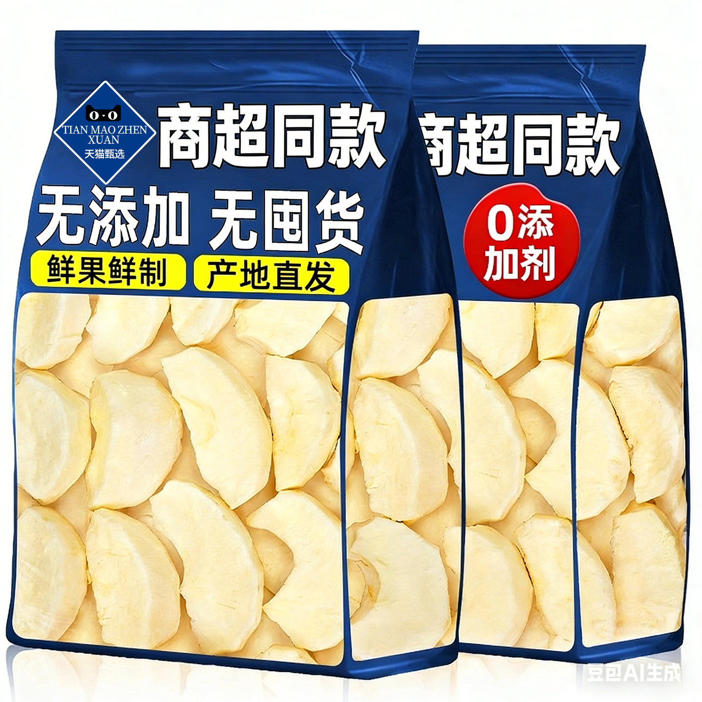 冻干苹果脆片烟台特产零食品厚切苹果圈无添加糖解馋健康休闲小吃