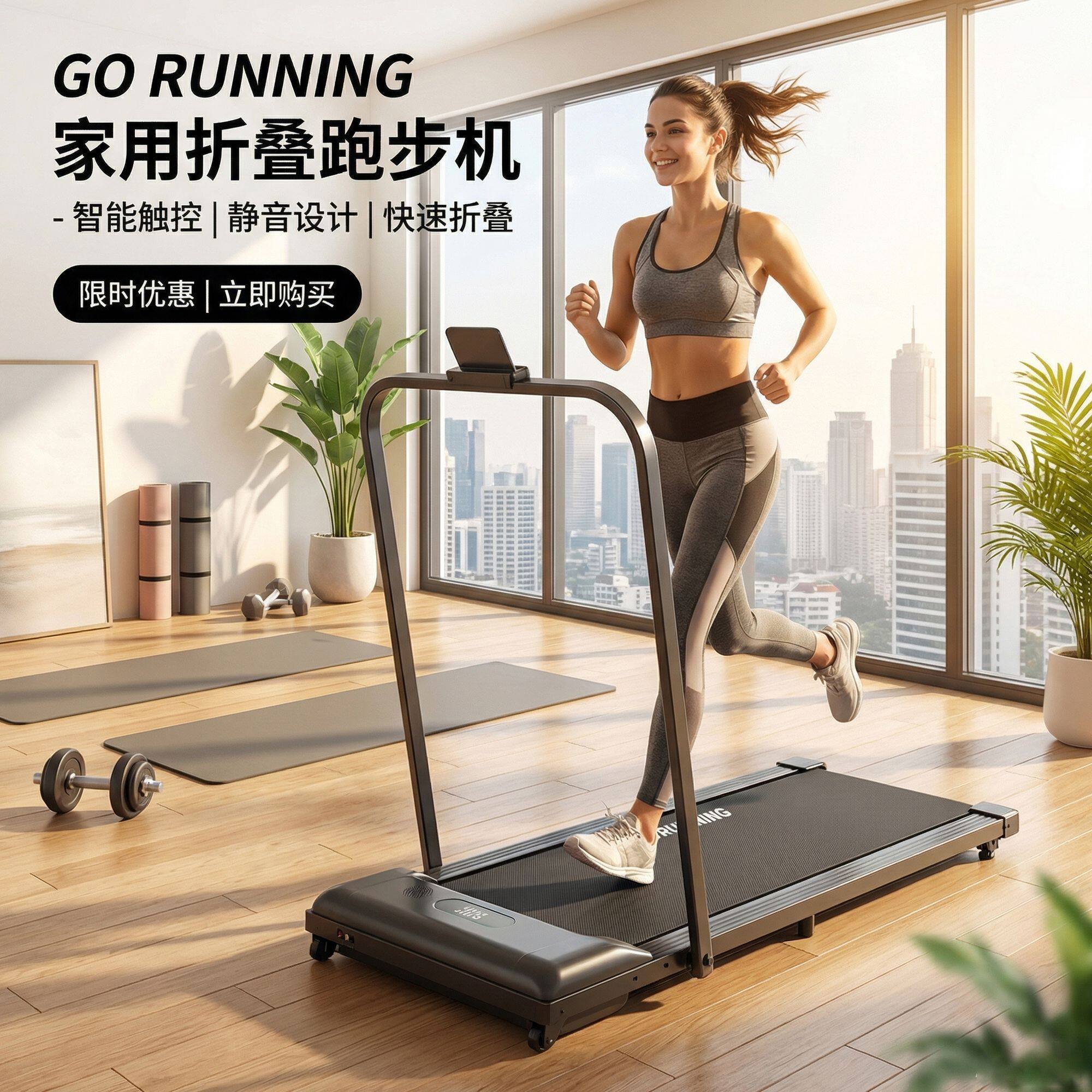 贝德拉简易跑步机家用款小型静音室内家庭便携式平板电动走步机