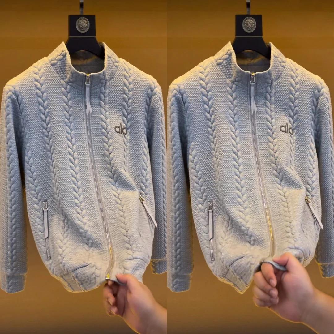 alo男装设计师高级感宽松韩版百搭大气卫衣外套开衫男士休闲男款