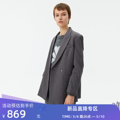 【专柜甄选】LILY2024春新款女装商务复古时尚通勤款休闲西装外套