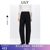 弯刀裤 LILY2026春新款 复古时髦百搭职业通勤休闲显瘦纯色气球裤 女