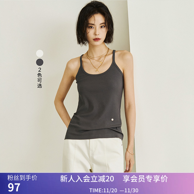 【商场同款】LILY夏新款女装复古百搭针织吊带背心内搭上衣女