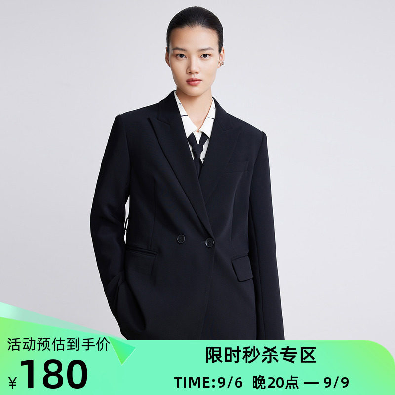 【商场同款】LILY春新款女装设计感可脱卸袖口假两件西装外套怎么看?