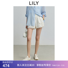 【ART系列】商场同款LILY2025夏新款抽绳松紧腰宽松休闲裤短裤女