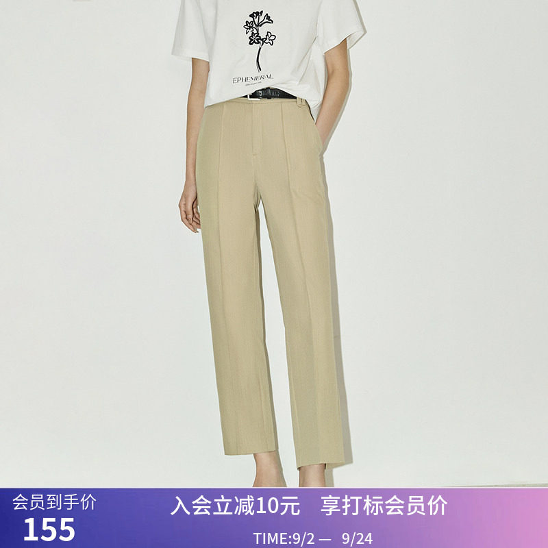 LILY夏新款女装通勤都市气质设计感显瘦小直筒九分西装休闲裤