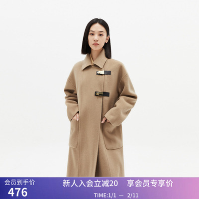 【专柜甄选】LILY冬新款女装全绵羊毛通勤长款毛呢外套大衣女