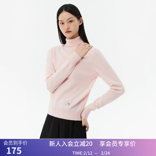 【商场同款】LILY冬新款女装舒适全绵羊毛柔软通勤毛衣打底衫