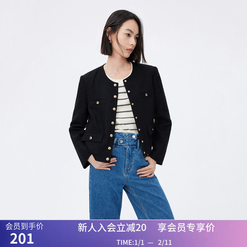 【专柜甄选】LILY秋新款女装优雅气质通勤款都市复古短外套女,女装/女士精品,短外套,淘宝优惠券,粉丝福利购,淘宝优惠卷