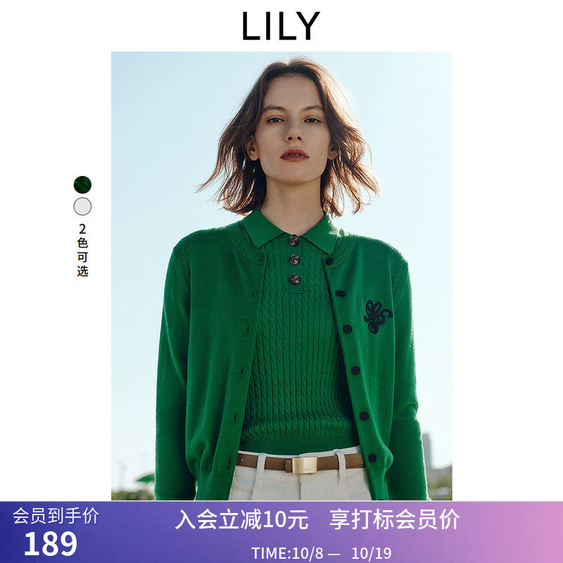 【100%美丽诺绵羊毛】商场同款LILY秋可机洗短袖针织衫毛衣女