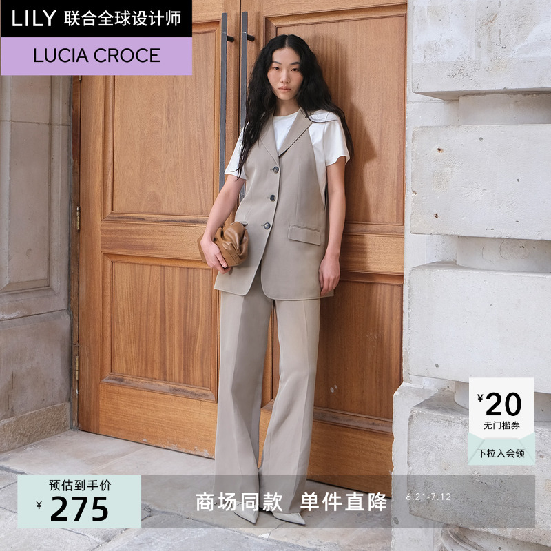 【商场同款】LILY2024春新款女装气质职场通勤显瘦直筒西装休闲裤