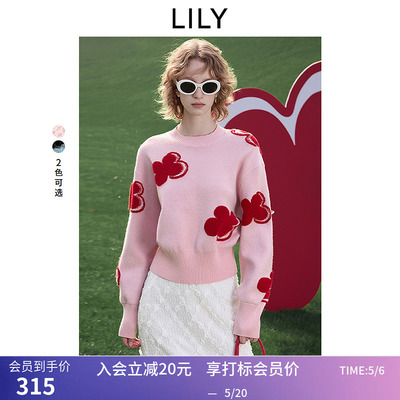 【幸运花毛衣】LILY春新款女装FAKEROOM合作系列针织衫毛衣女