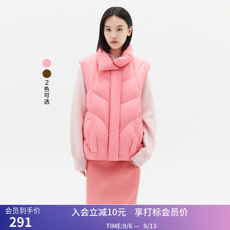 【商场同款】LILY冬新款女装保暖鹅绒立领羽绒马夹背心外套女