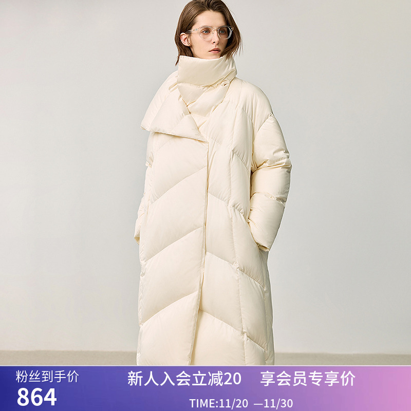 【商场同款】LILY冬新款女装轻暖翻领被子款90鸭绒羽绒服外套