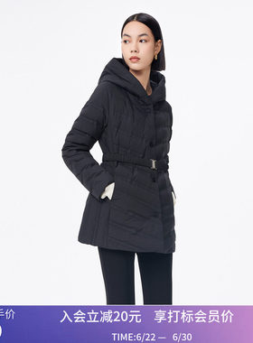 秒杀LILY冬新款女装保暖鹅绒时尚休闲连帽羽绒服外套中长款小个子