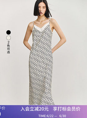 【专柜甄选】LILY夏新款女装设计感印花时尚两件套背心吊带裙