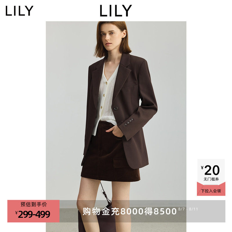 菁英西装LILY2025秋新款复古老钱风廓形宽肩通勤高级感西服外套女
