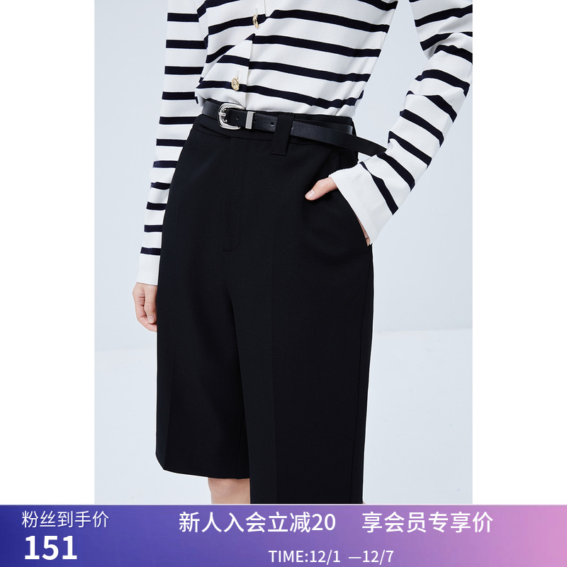 【商场同款】LILY夏新款女装时尚复古通勤修身款西装休闲短裤