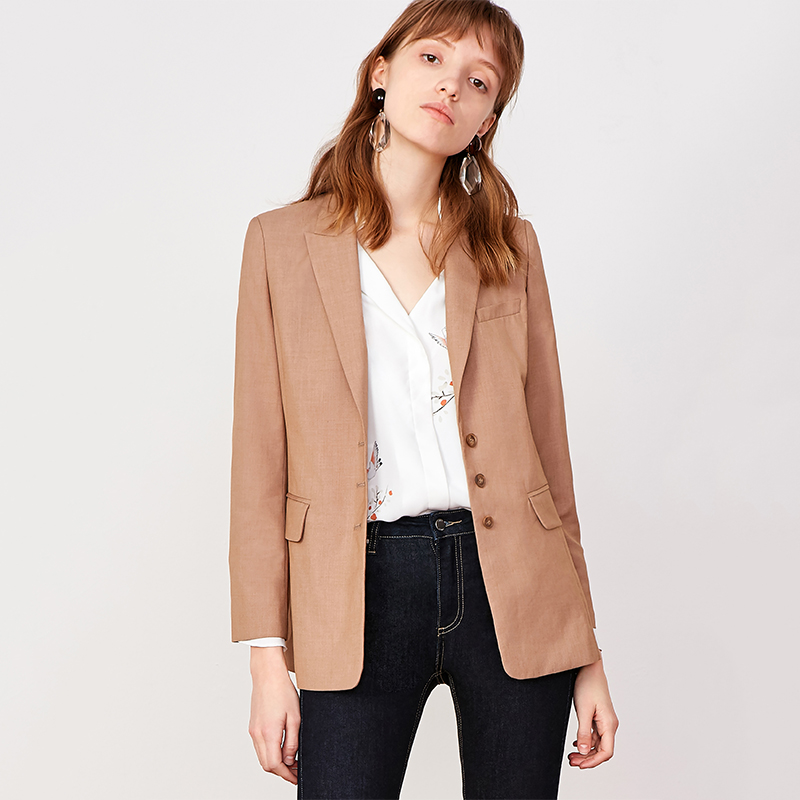 Lily2019´ºÐ¿îÅ®×°ÉÌÎñ¼òÔ¼ÍÕ¿§ÊÕÑüÐÞÉíͨÇÚ¸ÉÁ·´¿É«Î÷×°2919