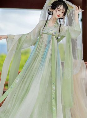 唐制汉服女【初芙】刺绣齐胸改良裙汉元素春夏仙气套装日常中国风