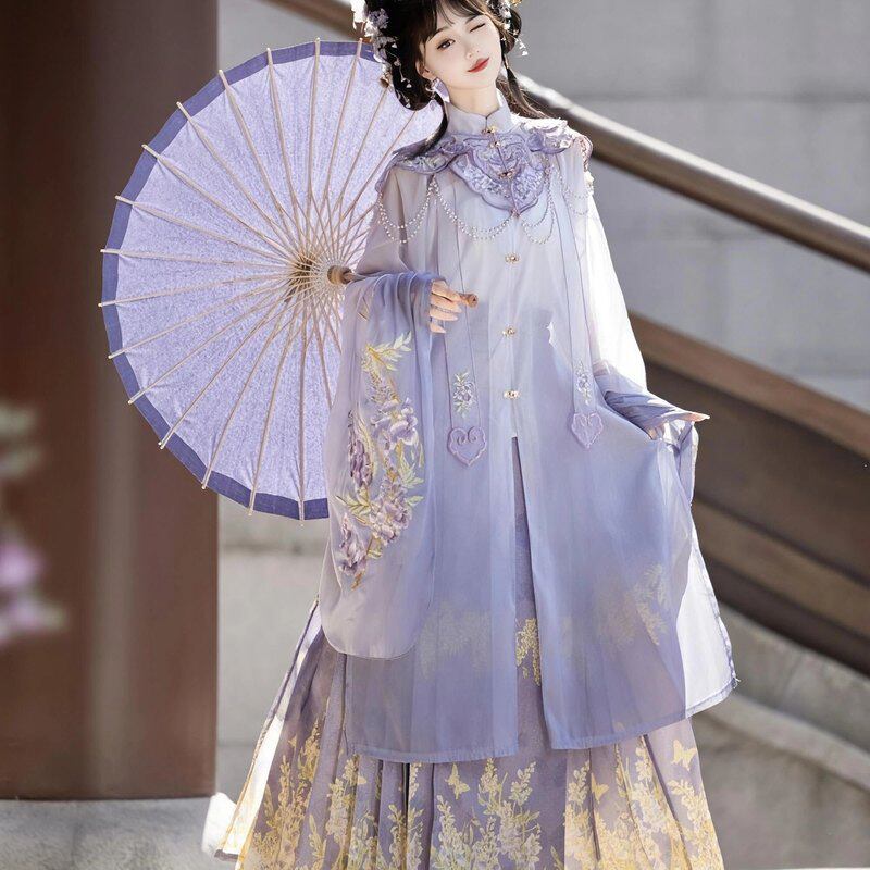 明制汉服女重工刺绣春夏薄款
