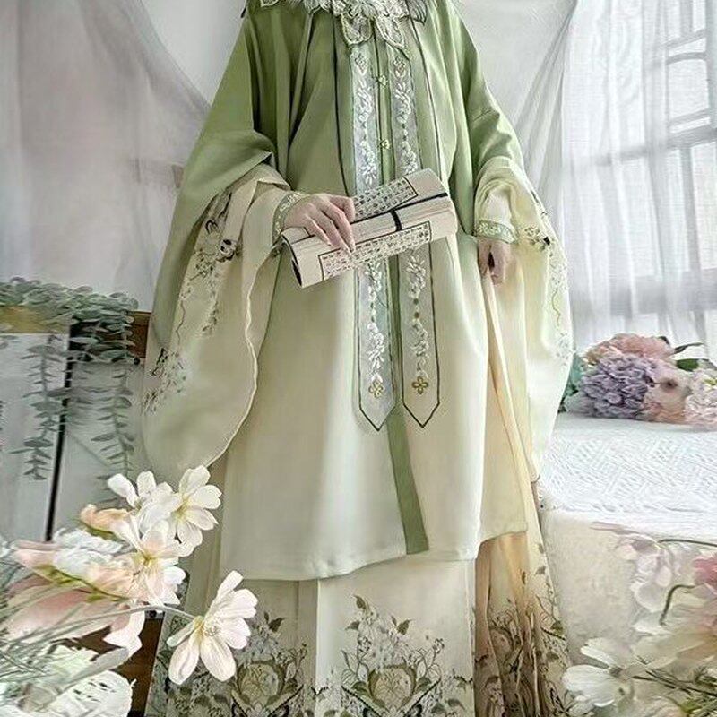 明制汉服女重工刺绣云肩对襟立领长衫比甲日常马面裙春夏初秋古装