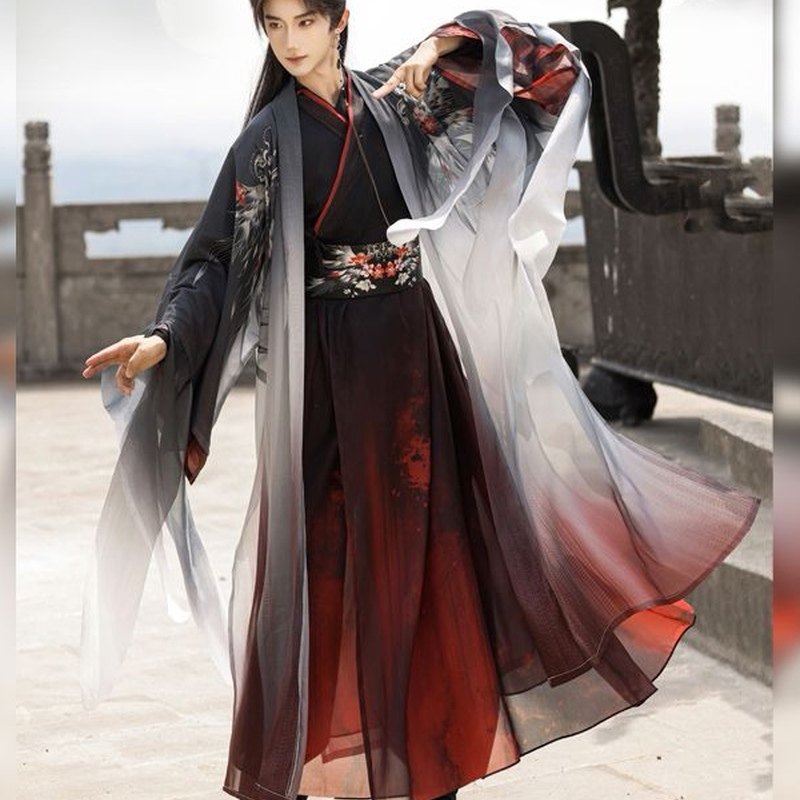 晋制汉服男交领衣齐腰裙男女同款