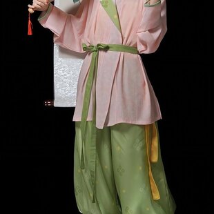 唐制汉服女印花圆领袍灯笼裤国风春夏薄款显高显瘦旅拍汉元素古装