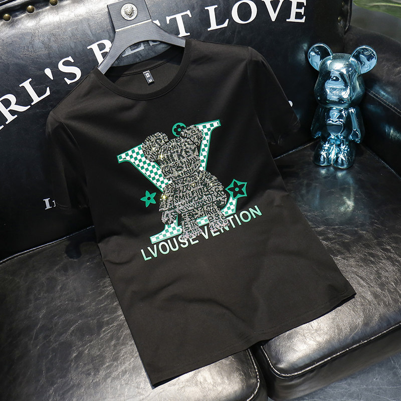 2025夏季新款丝光棉短袖T恤QT60665064P65M-6XL，男装T恤，钱塘6066（原711）