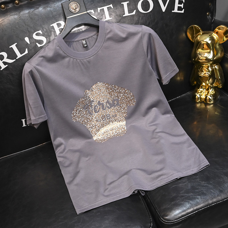 2025夏季新款丝光棉大码短袖T恤QT60665378P70M-6XL,男装T恤,钱塘6066（原711）