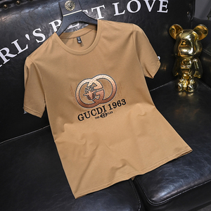 2025夏季新款丝光棉大码短袖T恤 QT711 5385 P70 M-6XL,男装T恤,钱塘6066（原711）