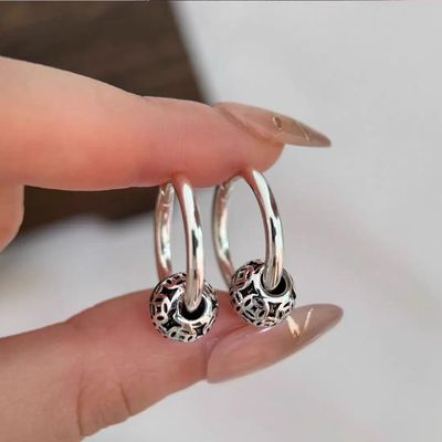 时来运转招财防过敏素圈耳环