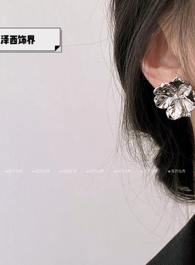 925银针韩版时尚高级感花朵耳钉小众简约精致百搭小雏菊设计感耳