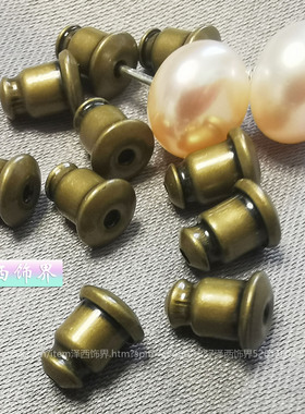 复古古铜色黑色子弹头耳环耳塞彩金耳环通用精品耳堵个性小众DIY