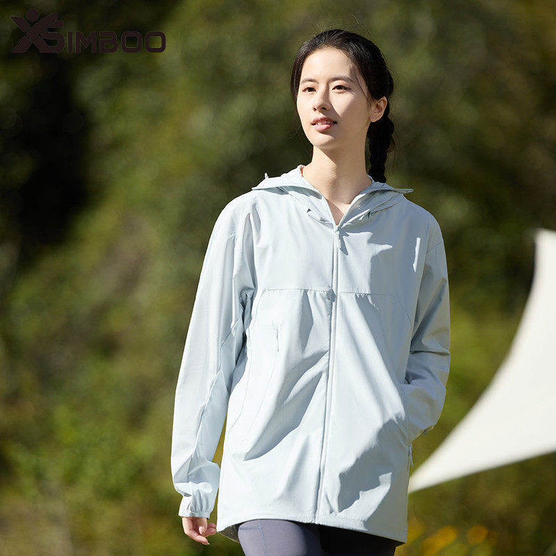 simboo防晒衣女士夏季防紫外线透气连帽外套轻薄皮肤衣户外骑行服